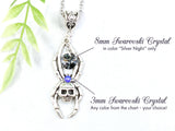 Spider Skull Halloween Crystal Necklace - Witchy Jewelry