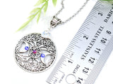 Triple Moon Pentacle Tree Of Life Crystal Pentagram Necklace - Witchy Jewelry