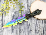 Wiccan Athame - Keyhole Rainbow Blade Crystal Ritual Dagger