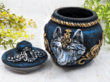 Wolf Head Apothecary Jar - Handcrafted Pagan Witchy Decor Bottle