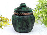 Green Woman Greenman Apothecary Jar - Handcrafted Pagan Witchy Decor Bottle