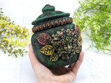 Green Woman Greenman Apothecary Jar - Handcrafted Pagan Witchy Decor Bottle