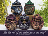 Triple Moon Pentacle Apothecary Jar - Handcrafted Pagan Witchy Decor Bottle