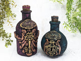 Drink Me Bottles Set of 2 Apothecary Jars - Alice's Adventures In Wonderland - Handcrafted Pagan Witchy Decor Bottle