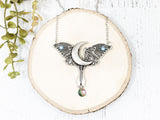 Moon Moth Crystal Necklace - Witchy Jewelry