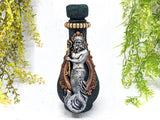 Neptune or Poseidon Merman Apothecary Jar - Handcrafted Pagan Witchy Decor Bottle