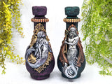 Mermaid & Merman Set of 2 Apothecary Jars - Handcrafted Pagan Witchy Decor Bottles