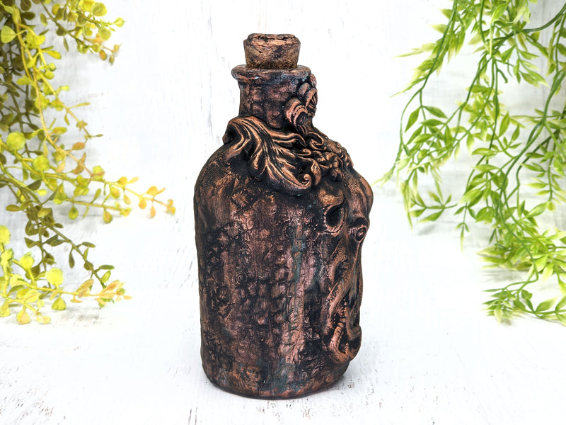 Copper Octopus Cthulhu Apothecary Jar - Handcrafted Pagan Witchy Decor Potion Bottle
