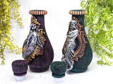 Mermaid & Merman Set of 2 Apothecary Jars - Handcrafted Pagan Witchy Decor Bottles