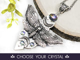 Deaths-Head Moth Crystal Necklace