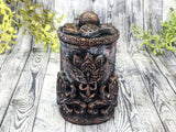 Lotus Copper Patina Apothecary Jar
