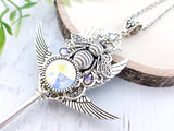 Honeyed Wings Bee Skeleton Key Necklace