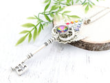 Rainbow Harmony Skeleton Key Necklace