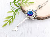 Lunar Blossom Skeleton Key Necklace