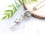 Celestial Trinity Skeleton Key Necklace
