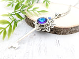 Lunar Blossom Skeleton Key Necklace