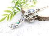 Fluttering Oasis Skeleton Key Necklace