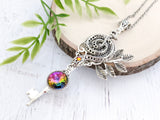 Serpentine Prism Skeleton Key Necklace