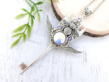 Honeyed Wings Bee Skeleton Key Necklace