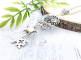 Celestial Trinity Skeleton Key Necklace
