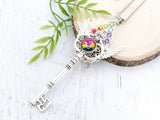 Rainbow Harmony Skeleton Key Necklace
