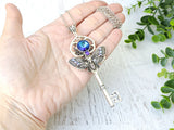 Haunted Wings Skeleton Key Necklace