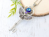Haunted Wings Skeleton Key Necklace