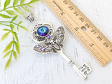 Haunted Wings Skeleton Key Necklace