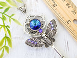 Haunted Wings Skeleton Key Necklace
