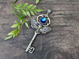 Haunted Wings Skeleton Key Necklace