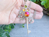 Autumn Glow Skeleton Key Necklace