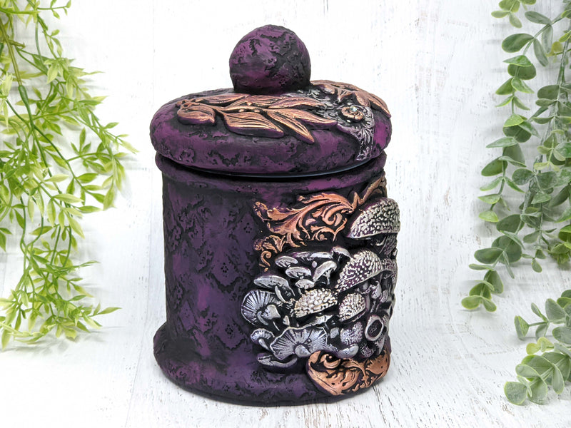 Mushroom Apothecary Jar - Handcrafted Pagan Witchy Decor Potion Bottle