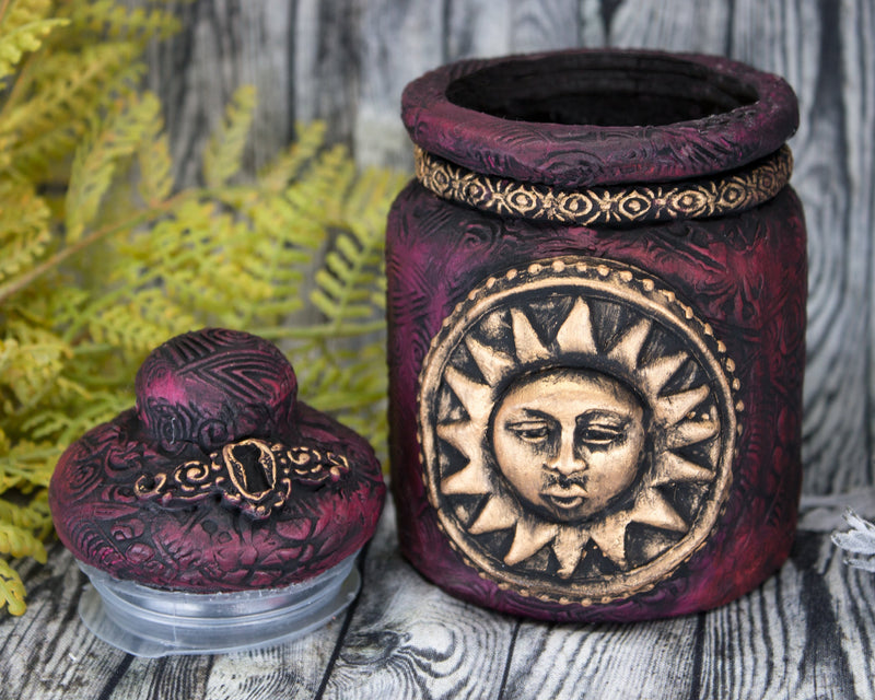 Celestial Sun Magenta Apothecary Jar