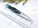 Wiccan Athame - Keyhole Silver Blade Crystal Ritual Dagger