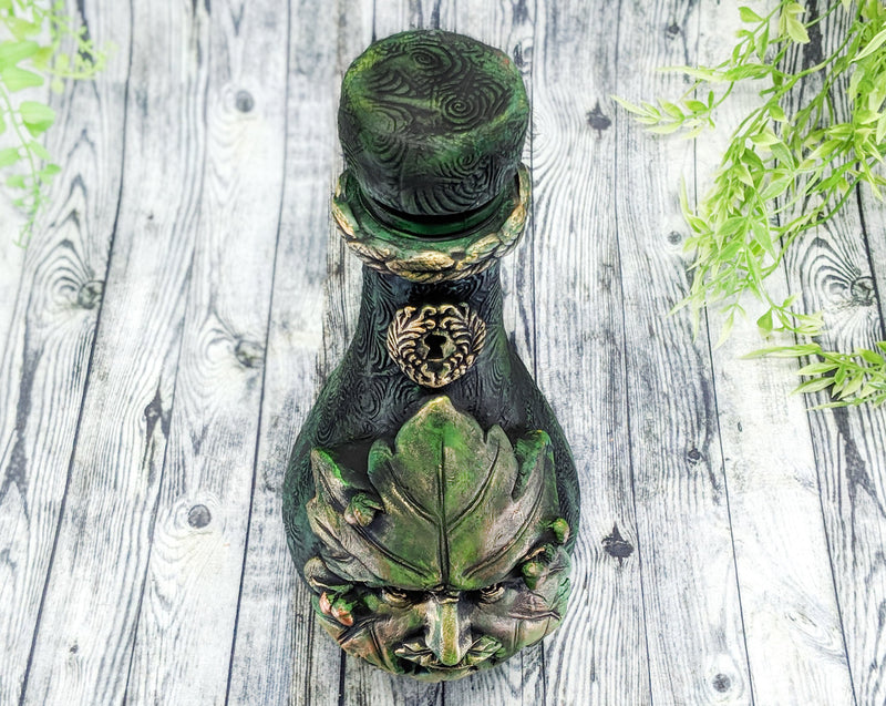 Greenman Apothecary Jar Potion Bottle - Handcrafted Pagan Witchy Decor Bottle