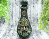 Greenman Apothecary Jar Potion Bottle - Handcrafted Pagan Witchy Decor Bottle