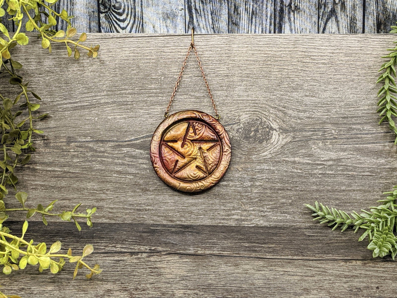 Pentacle Pagan Pentagram Yule Christmas Tree Ornament - Witchy Decor