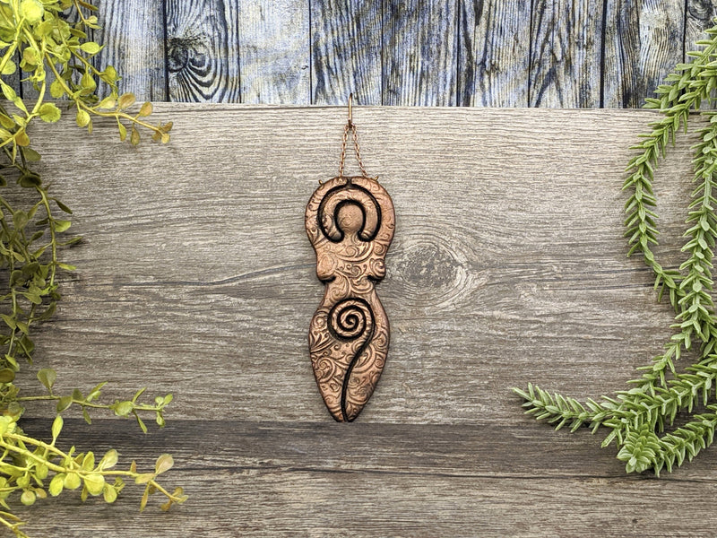Goddess Yule Christmas Tree Ornament - Copper - Witchy Decor