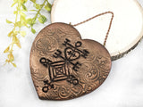 Love Sigil Heart Christmas Yule Tree Ornament - Copper - Witchy Decor