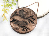 Raven Crow Yule Christmas Tree Ornament - Copper - Witchy Decor