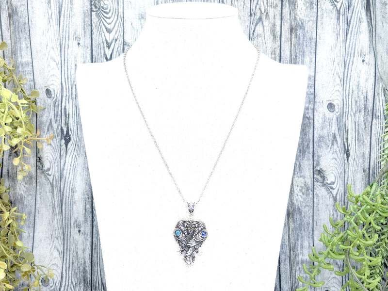 Raven Crow Pair Couples Crystal Necklace - Witchy Jewelry