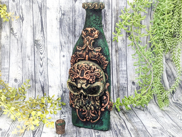 Skull Poison Apothecary Jar - Handcrafted Pagan Witchy Decor Bottle