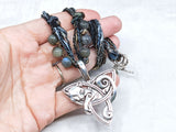 Fox or Cat Triquetra Beaded Necklace - Witchy Jewelry