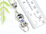 Spider Skull Halloween Crystal Necklace - Witchy Jewelry