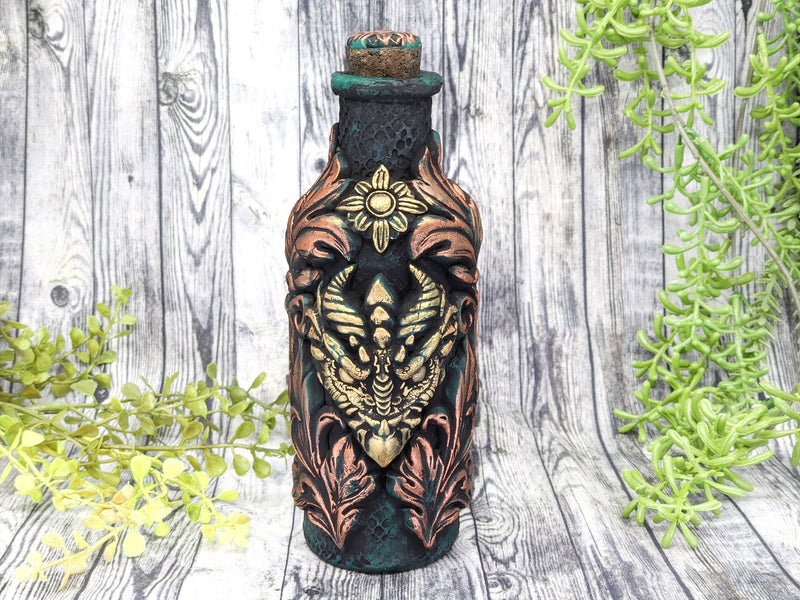 Dragon Apothecary Jar - Handcrafted Pagan Witchy Decor Potion Bottle