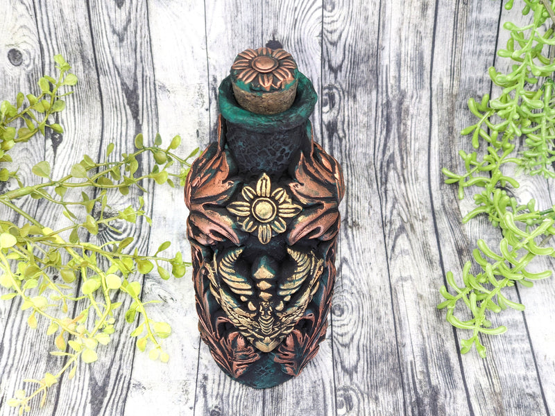 Dragon Apothecary Jar - Handcrafted Pagan Witchy Decor Potion Bottle