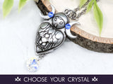 Owl Triple Moon Crystal Necklace - Witchy Jewelry