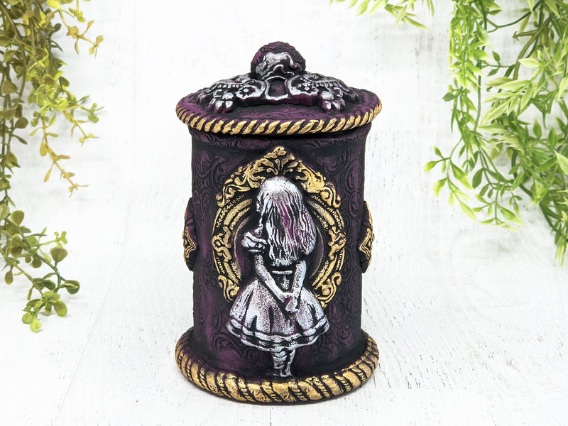 Alice's Adventures In Wonderland Apothecary Jar - Handcrafted Pagan Witchy Decor Bottle