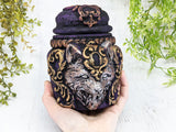 Fox Wolf Apothecary Jar - Handcrafted Pagan Witchy Decor Bottle