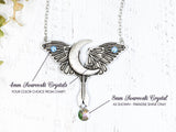 Moon Moth Crystal Necklace - Witchy Jewelry